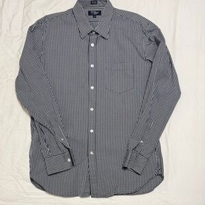J Crew Thompson Shirtings Blue and White Checkered Dress Shirt
